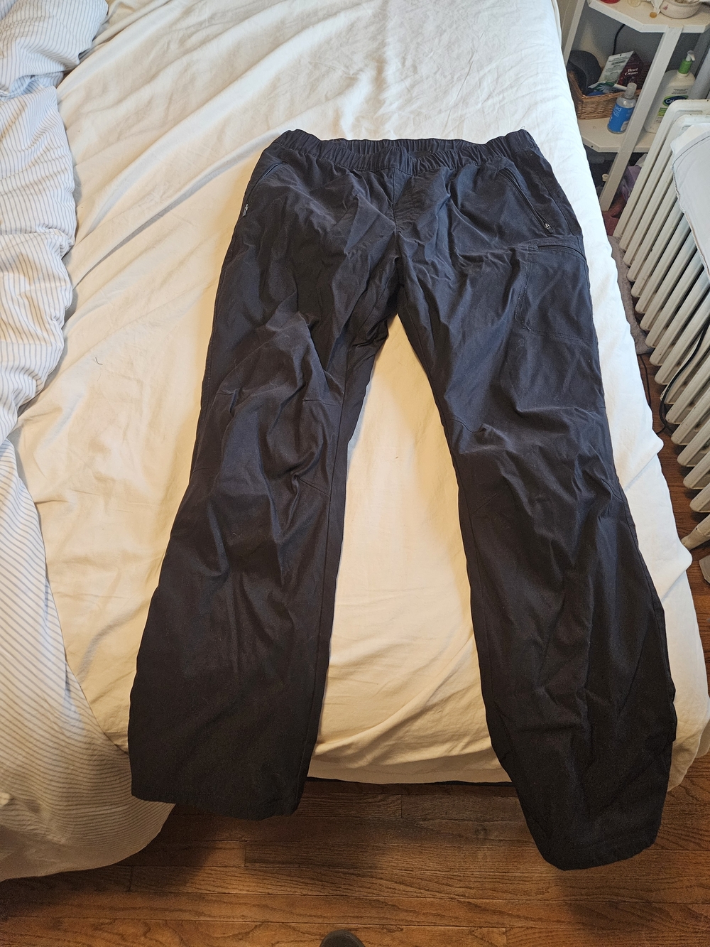 Women's Eddie Bauer Black Elastic-Waist Flannel-Lined Trousers